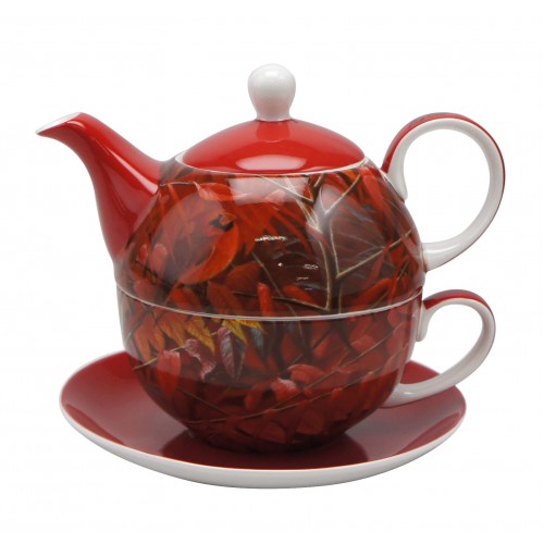 McIntosh Fine Bone China - Robert Bateman Cardinal and Sumac Tea for One